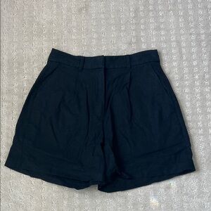 Old Navy Black High Waisted Linen Blend Shorts